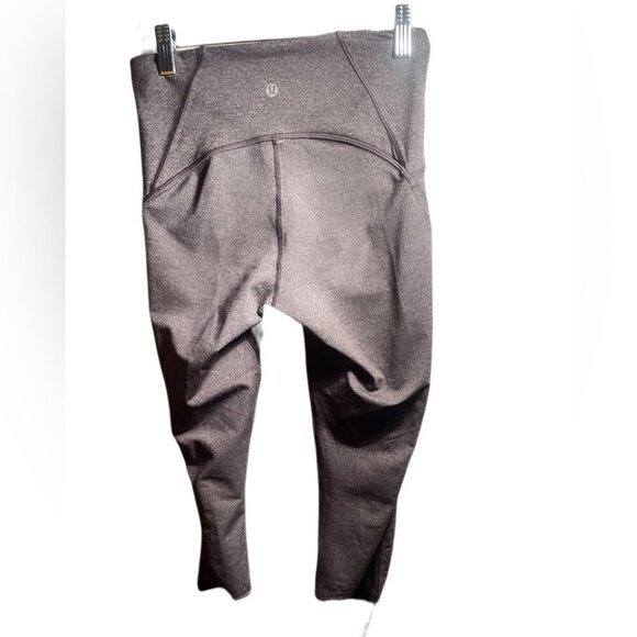 Lululemon Train Times Crop Heathered Black casual yoga athletic legging tights 6 - Picture 3 of 3